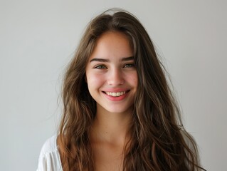 Fototapeta premium Graceful Lady with a Warm Smile and Stylish Appearance, Embodying Beauty and Fashion