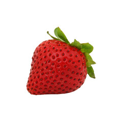 a strawberry with a green leaf on top, strawberry PNG