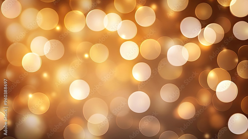 Poster captivating golden bokeh background with soft, glowing lights creating a warm and festive atmosphere