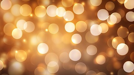 Fototapeta premium Captivating golden bokeh background with soft, glowing lights creating a warm and festive atmosphere for various projects.
