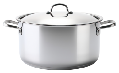 PNG Stainless steel pot with handles appliance white background saucepan.
