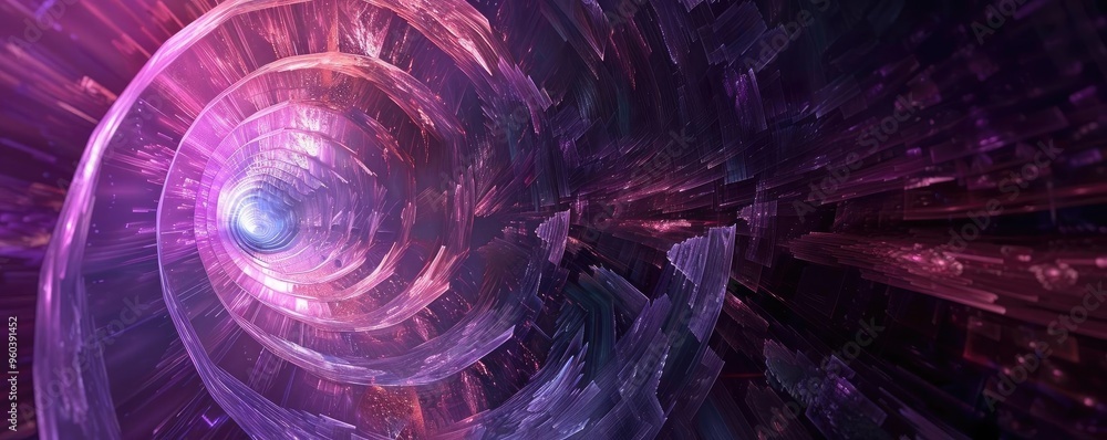 Poster A mesmerizing abstract tunnel of vibrant colors and light, evoking a sense of depth and infinite possibilities.