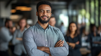 Obraz premium Confident Young Professional in Modern Office