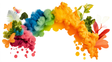 Beautiful floral alphabet print with colorful butterflies on a yellow background