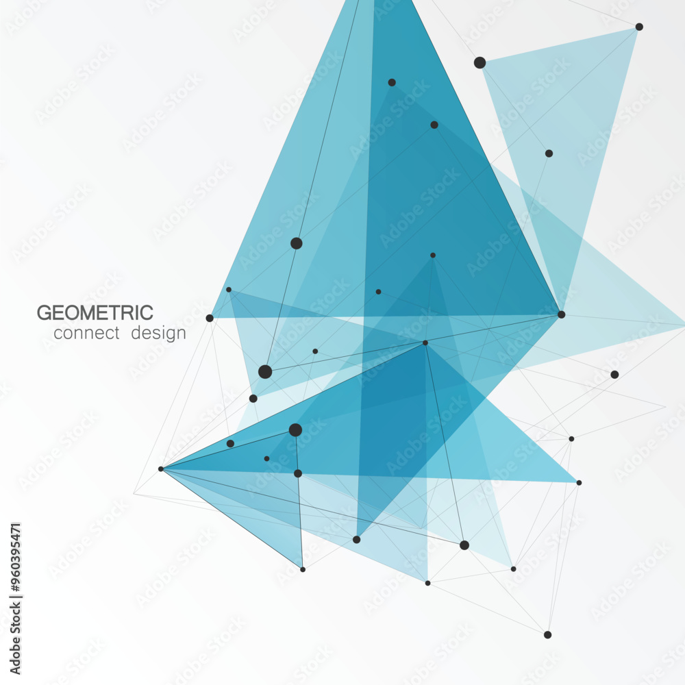 Poster abstract triangles connect design. geometric texture background. scientific vector technology