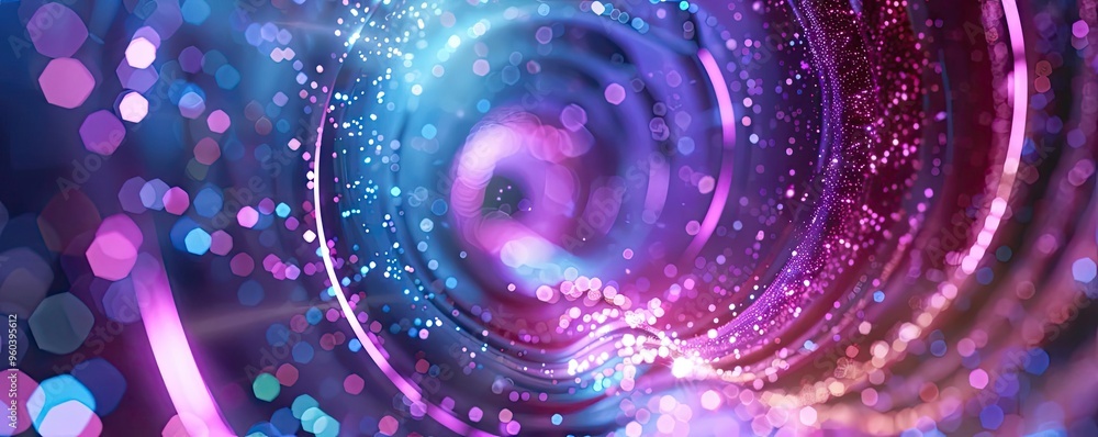Poster a mesmerizing swirl of vibrant colors and sparkling lights creates an ethereal atmosphere perfect fo