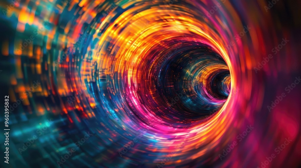 Aufkleber A vibrant swirl of colors creating a mesmerizing vortex, perfect for illustrating motion and energy in a digital space.