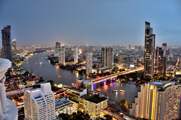 city skyline at night