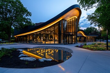 New building, cultural center, hub for arts and learning serves as a focal point for community activities and cultural exchange