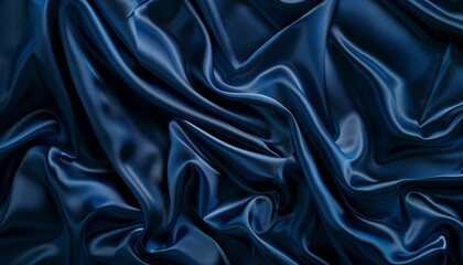 Fototapeta premium Shimmering Elegance: Dark Blue Silk Satin Background for Luxury Designs