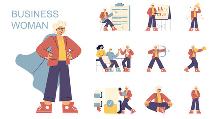 Businesswoman. Flat Vector Illustration