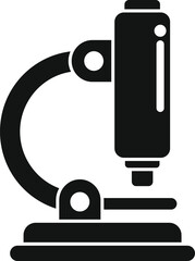 Black silhouette icon of a laboratory microscope used for conducting scientific research and experiments