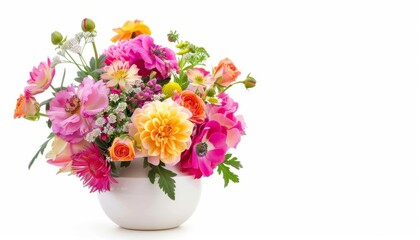 Obraz premium Blooms of Elegance: A White Background Showcase -