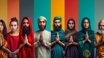 group of people from different religions and cultures divided into colors