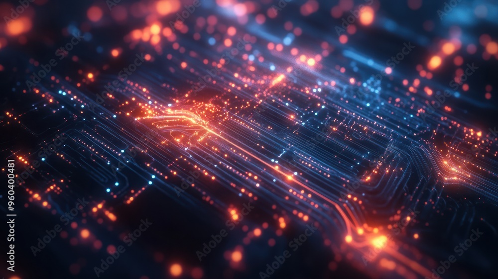 Aufkleber abstract digital network background with glowing connected