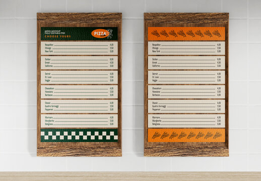 Restaurant Menu Board Mockup        
