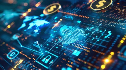 Currency Exchange Concepts and Interbank Payments, use to money transfer global business FinTech Finance Technology Online Banking, online banking interbank payment concept. 