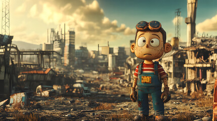 A Cartoon character Adventure games explore the post-apocalypse