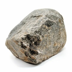 Obraz premium A single, smooth, gray rock isolated on a white background.