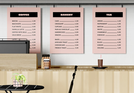 Menu Board Design Mockup