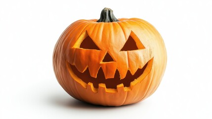 Fototapeta premium Halloween isolated stock photo on white background. Jack o lantern. Pumpkin