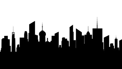 Fototapeta premium PNG Skyline architecture silhouette skyscraper.