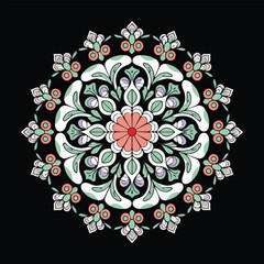 Floral pattern mandala vector Art & Illustration
