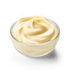 a portion of mayonnaise isolated on white background 