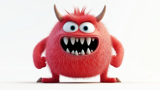 Cute furry and funny monster for kids