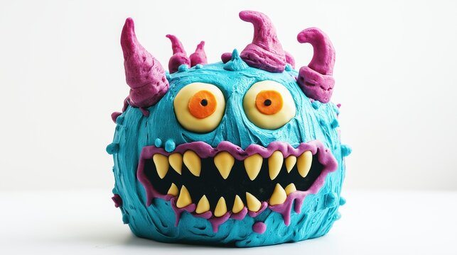 Cute furry and funny monster for kids