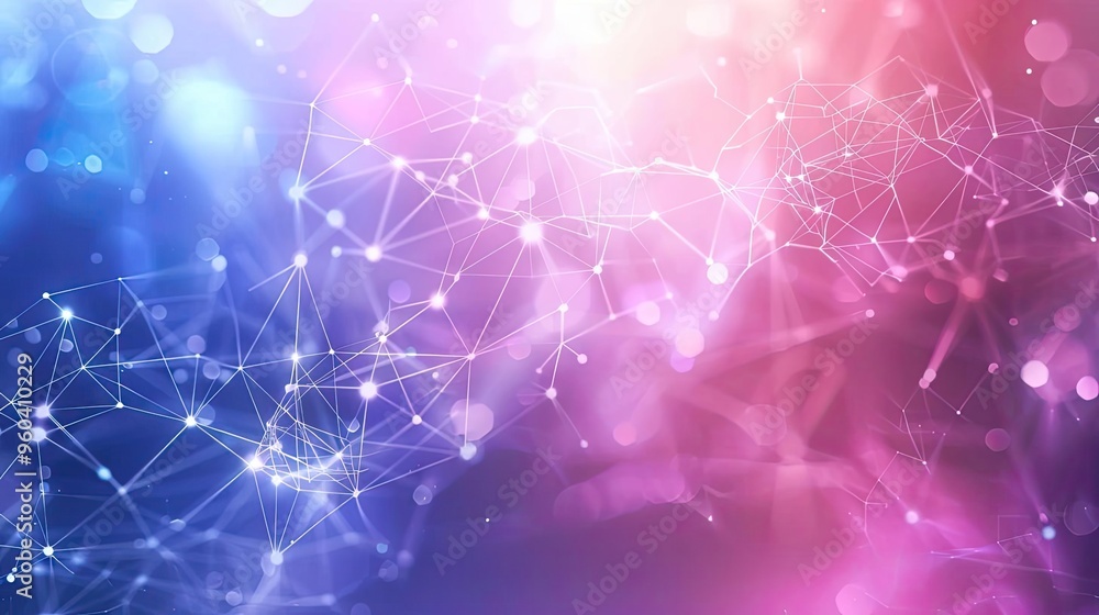 Poster a vibrant abstract background of colorful light and interconnected lines, perfect for technology, sc