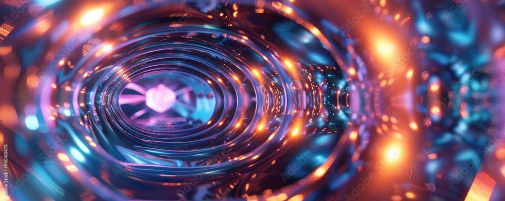 Poster Vibrant abstract background featuring waves of color and light creating a mesmerizing visual effect.