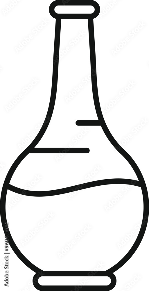 Wall mural Chemical laboratory glassware containing liquid icon in outline style isolated on white background