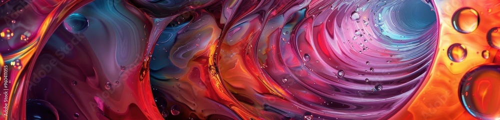 Poster A vibrant abstract image with swirling colors and textures, creating a mesmerizing visual depth for artistic projects.