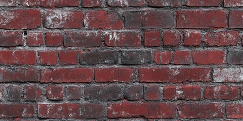 Fototapeta premium Aged red brick wall texture with visible mortar lines and weathered details for design projects