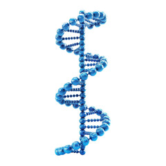 Blue DNA double helix structure, illustrating the elegance of molecular biology and genetics.