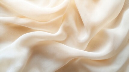 Fototapeta premium Cozy light beige and cream fabric texture with subtle folds and warm tones