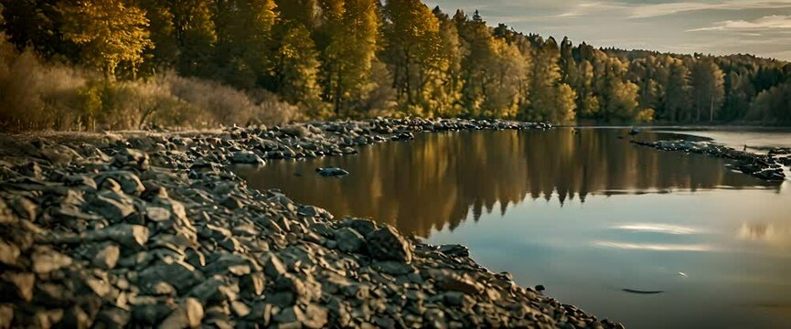 beautiful river view from above