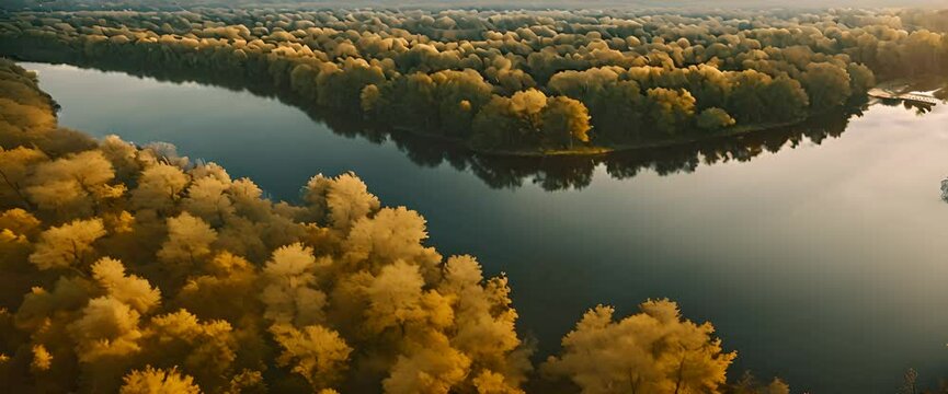 beautiful river view from above