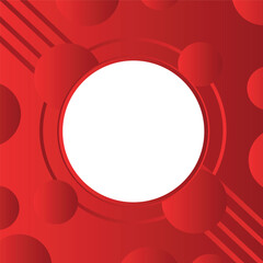 red abstract background, geometric round shape for red theme design with white circle