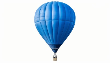Obraz premium Blue Hot Air Balloon Soaring Solo Against White Sky