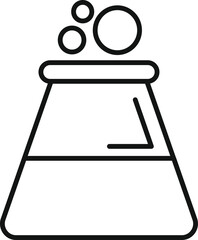 Chemical flask bubbling experiment icon, outline style