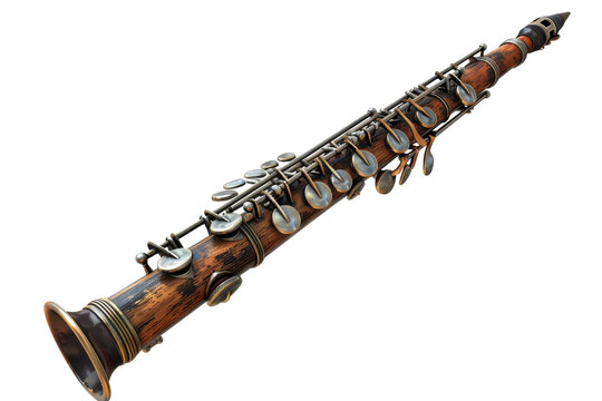 An intricately crafted woodwind instrument showcasing unique design and detailed craftsmanship, perfect for music enthusiasts.