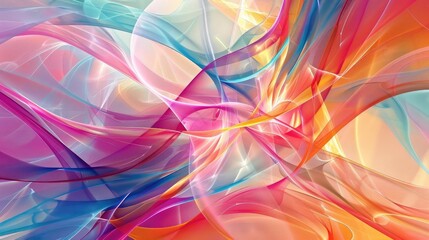 A vibrant abstract design featuring flowing colors in shades of pink, blue, and orange, perfect for artistic backgrounds.