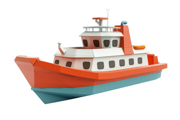 Colorful cartoon-style boat designed for children, perfect for educational materials and playful designs.