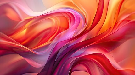 A vibrant abstract composition showcasing flowing shapes in hues of red, orange, and pink. Perfect for modern design projects.
