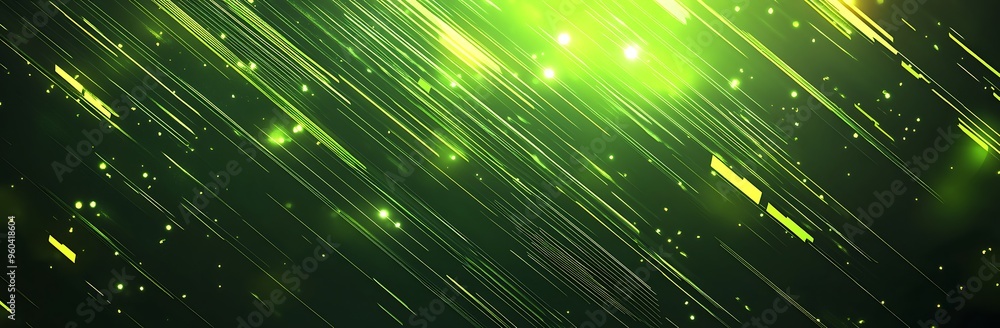 Poster geometric glitch: grey and neon green abstract vector motion blur background with flickering lights 