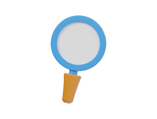 Magnifying glass icon 3d render illustration 