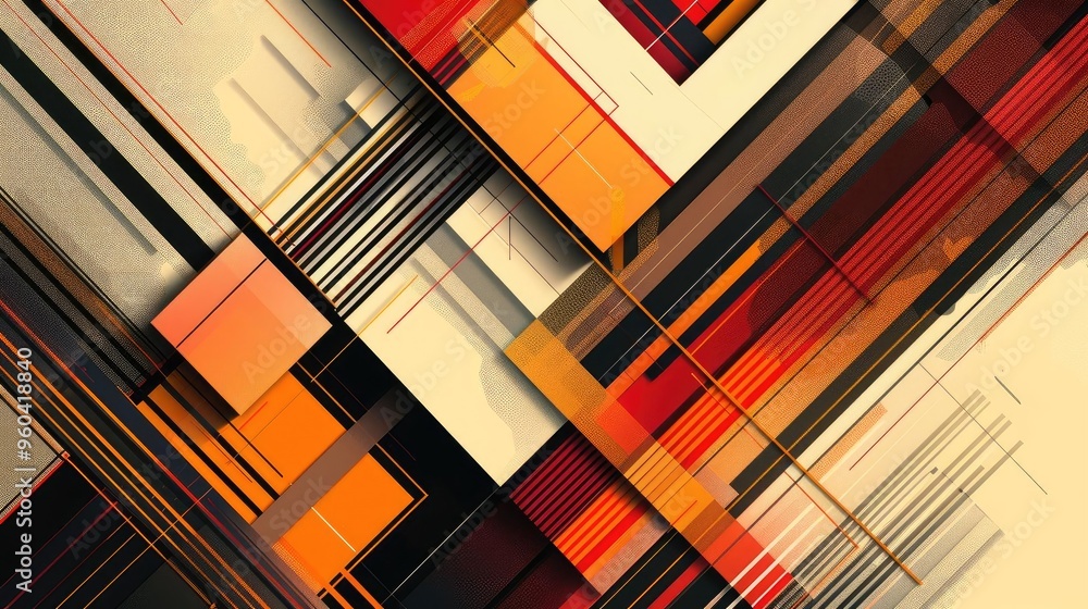 Poster a vibrant abstract artwork featuring dynamic lines and contrasting colors, perfect for modern design