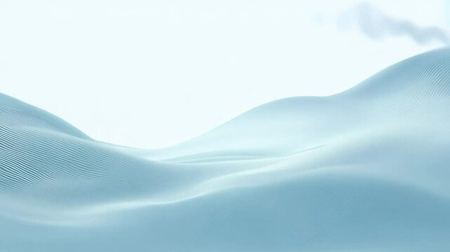 Static video establishing beautiful abstract wave background with foggy, misty texture effect, white and grey colour rendered in 3d